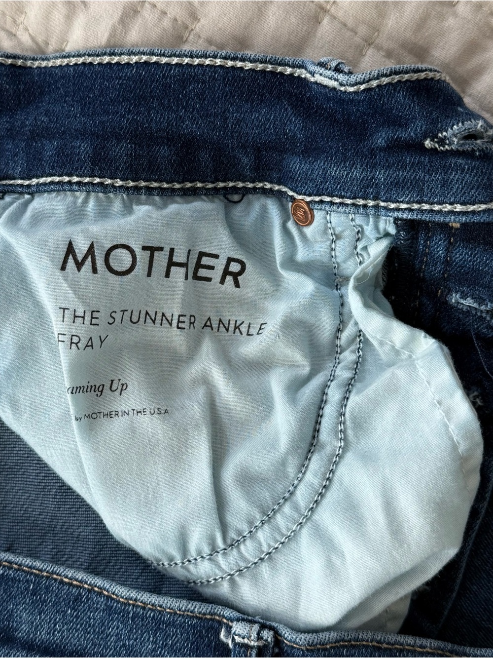MOTHER The Stunner Ankle Fray Jeans 25 Button Fly Raw Hem - Picture 5 of 7